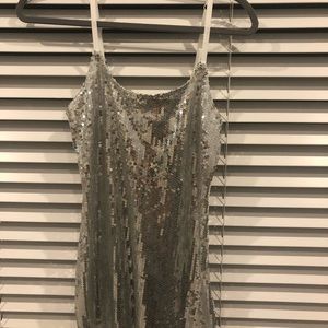 Intimately Free People Seeing Double Sequin Slip Dress in Ivory Sexy Women's S